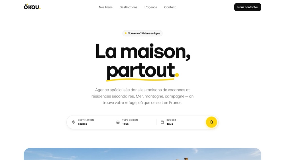 &Ocirc;kou - Site web pour agence de location de maisons